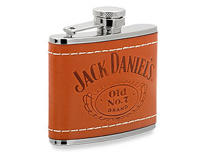 Tan Leather Captive Top Hip Flask 013392