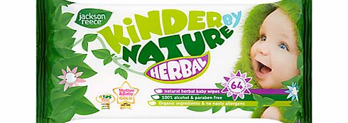 Natural Herbal Baby Wipes, 64 Wipes