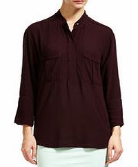 Eggplant 3/4 sleeve utility shirt