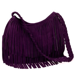 Jjwinters JJ Winters Purple Suede Fringe Across the Body