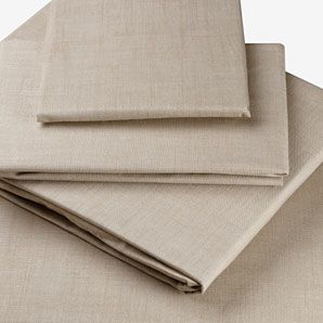 Jonelle Linen Look Cotton Flat Sheet- King-Size- Stone