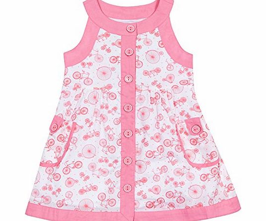 Juliets Kiss Girls Gillians Closet Pink And White Bicycle Print Dress Junior (4 YRS - Pink)