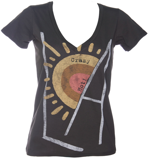 Ladies LA Crazy Hot Black Label V-Neck T-Shirt