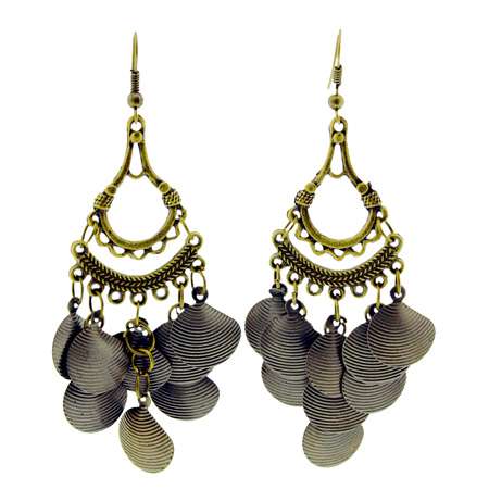 Dangling Grey Shell Shaped Earrings