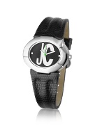 Link C - Black Logo Dial Lizard Stamped Strap