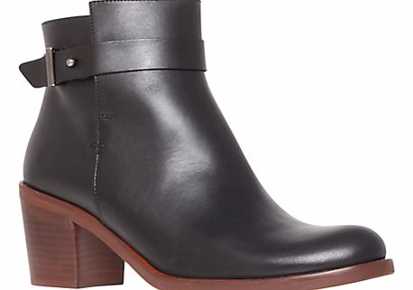 Sasha Leather Ankle Boots, Black