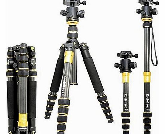 koolehaoda  Q-666c Carbon Fiber SLR Camera Tripod Monopod 