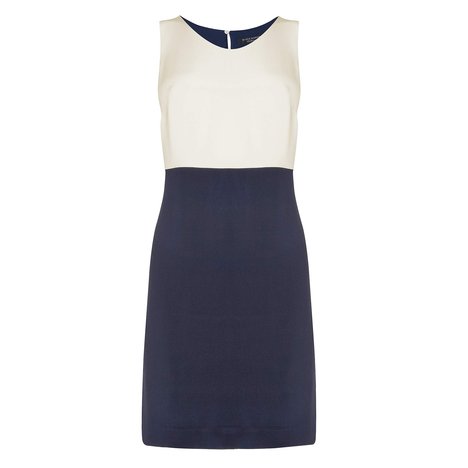 Limon Silk Color Block Dress Colour Navy