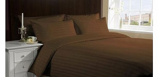 500 TC Egyptian cotton Duvet Set Italian Finish Stripe (Uk Small Single Long , Choclate)