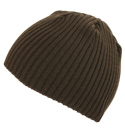 Chocolate Ribbed Beanie Hat