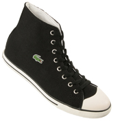 Lacoste L27 HI Black Canvas Hi-Top Trainers