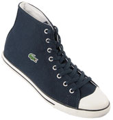 Lacoste L27 HI Navy Canvas Hi-Top Trainers