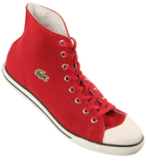 Lacoste L27 HI Red Canvas Hi-Top Trainers