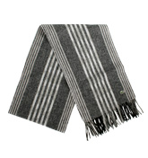 Grey Stripe Tassle Scarf