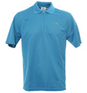 Sport Sea Blue Zip Fastening Pique Polo