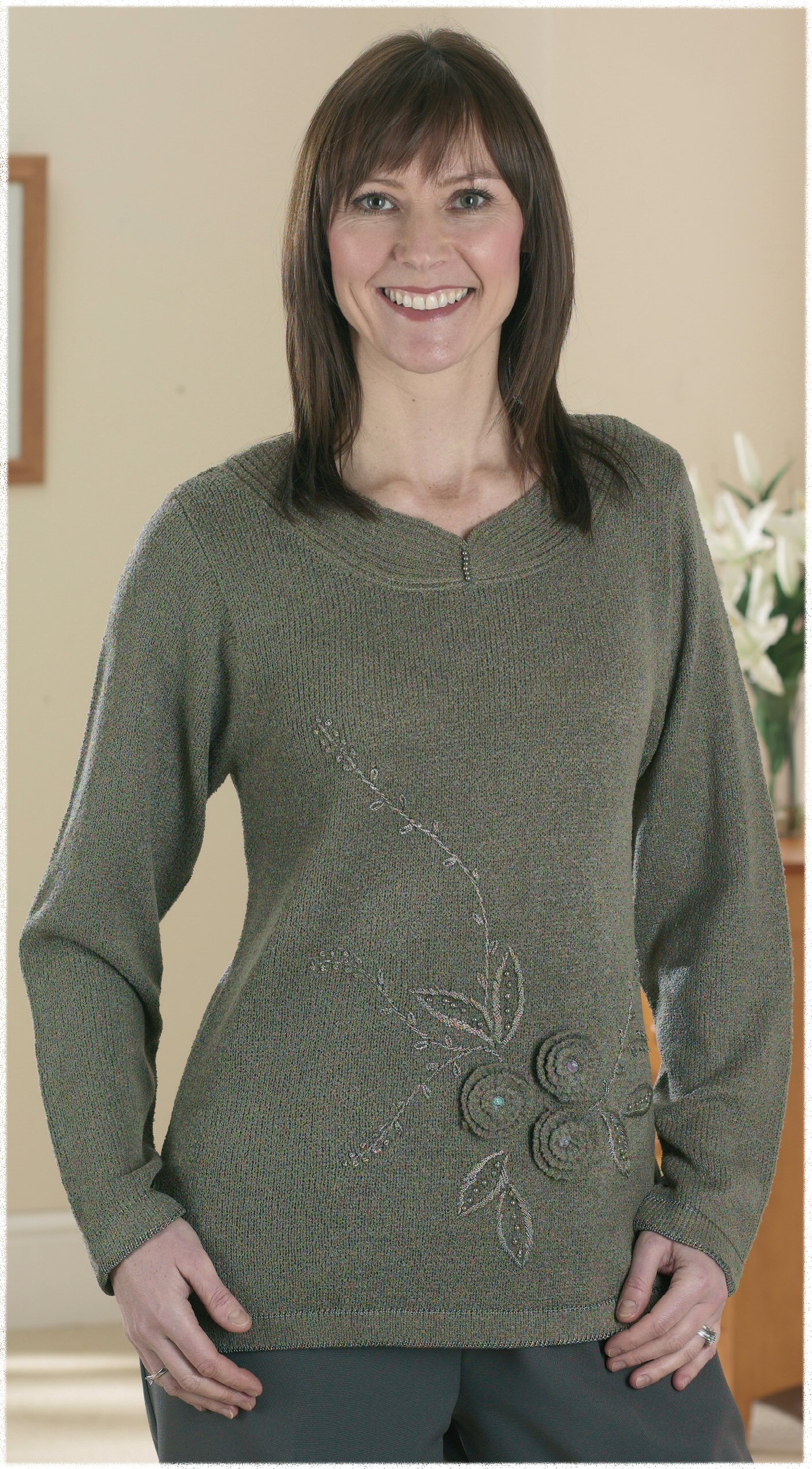 ladies Embroidered Jumper