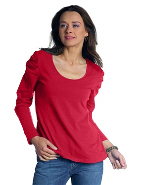 Ruched-Shoulder T-Shirt