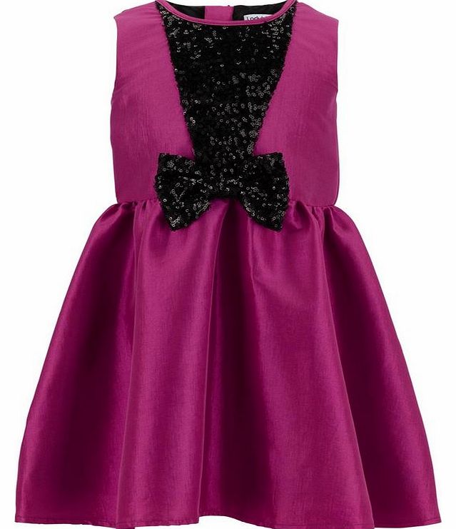 Girls Sequin Taffeta Party Dress In Pink