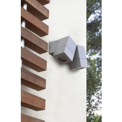 Icaro Light Grey Double Outdoor Wall Light