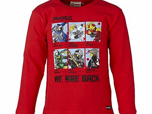 Lego Wear Legowear Boys Ninjago Timmy 106 Long Sleeve Top, Red, 11 Years (Manufacturer Size:146)