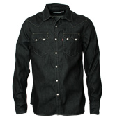 Navy Long Sleeve Denim Shirt