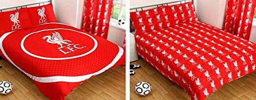 OFFICIAL LIVERPOOL FC BULLSEYE PANEL SPOT DOUBLE DUVET SET QUILT COVER BEDDING DOUBLE DUVET AND 2 x PILLOWCASES (LFCDD2)