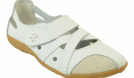 LIFESTYLE BY CUSHION WALK Julietta White Leather Trainer