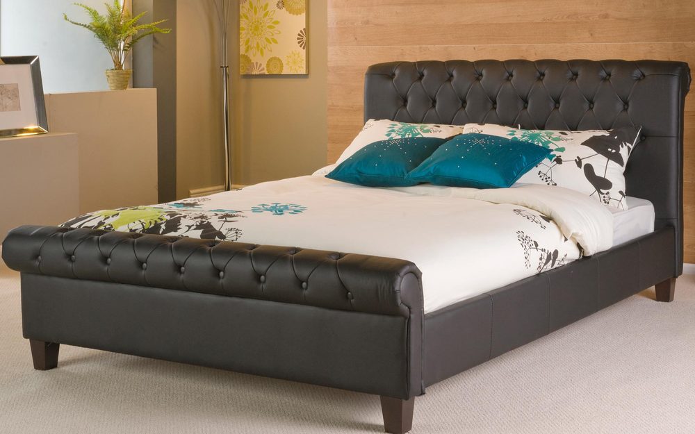 Phoenix Faux Leather Bedstead, King