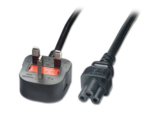 3m UK 3 Pin Plug Mains Clover Leaf Power Lead