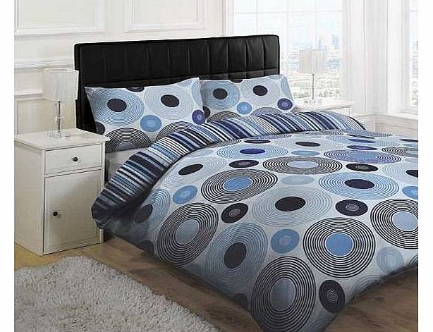 Orbital Duvet Cover Set, Blue, Double