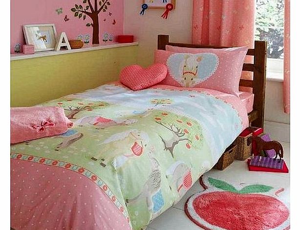 Pony Single Girls Bed Duvet Cover Set Bedding Set