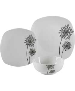 Living 12 Piece Soft Square Allium Dinner Set