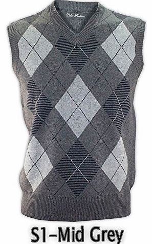 Mens & Boys Diamond Sleeveless Jumper Pullover Sweater Top