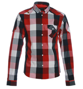 Hair Rig Red and Dark Navy Check Shirt