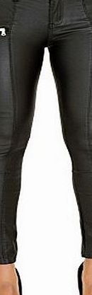 LustyChic Womens Black Leather Style Jean Jeggings UK 12