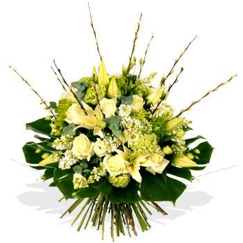 White Sympathy Bouquet - flowers