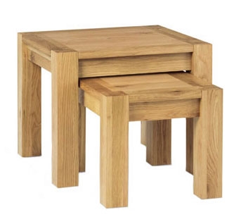 lyon Oak Nest of Lamp Tables