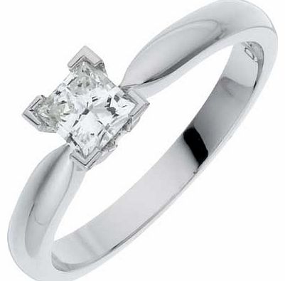 White Gold 50pt Diamond Ring - Size R