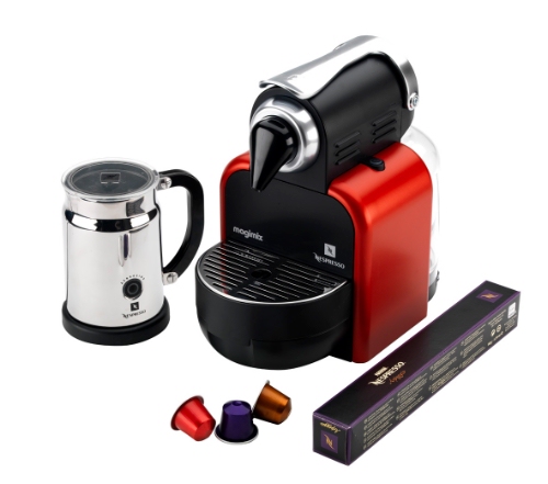 Glam Red M100 Automatic Nespresso   Aeroccino