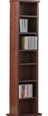 DVD and CD Media Storage Tower - Walnut