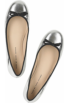 Metallic leather flats