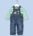 2 Piece Pure Cotton Stripe T-Shirt & Dungaree