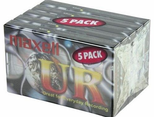 Maxell UR90 Audio Tape 90min Blank Media Cassette (5pk)