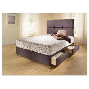 Double 4 Drw Divan Base, Steel Faux Suede