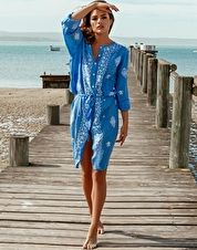 Melissa Odabash, 1295[^]258603 Fleur Shirt Dress - Cornflower