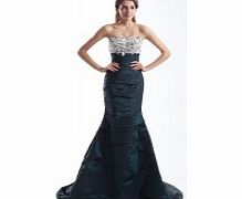 MERMAID Strapless Backless Pleat Beading