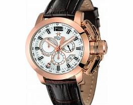 Metal CH Mens Chrono Gold Brown Watch