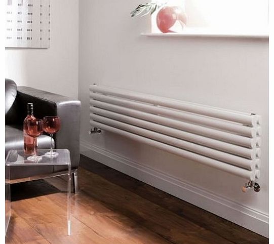 Aruba - White Horizontal Designer Radiator 35C408:C4364mm x 1600mm - Double Panel Oval Vertical Column Rad - Luxury Central Heating Radiators - Fixing Brackets included - 15 YEAR GUARANTEE!