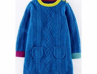 Mini Boden Cosy Cable Dress, Fountain Blue 34385435