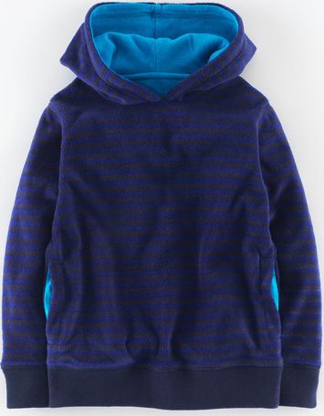 Mini Boden Micro Fleece Hoody Midnight/Indigo Stripe Mini